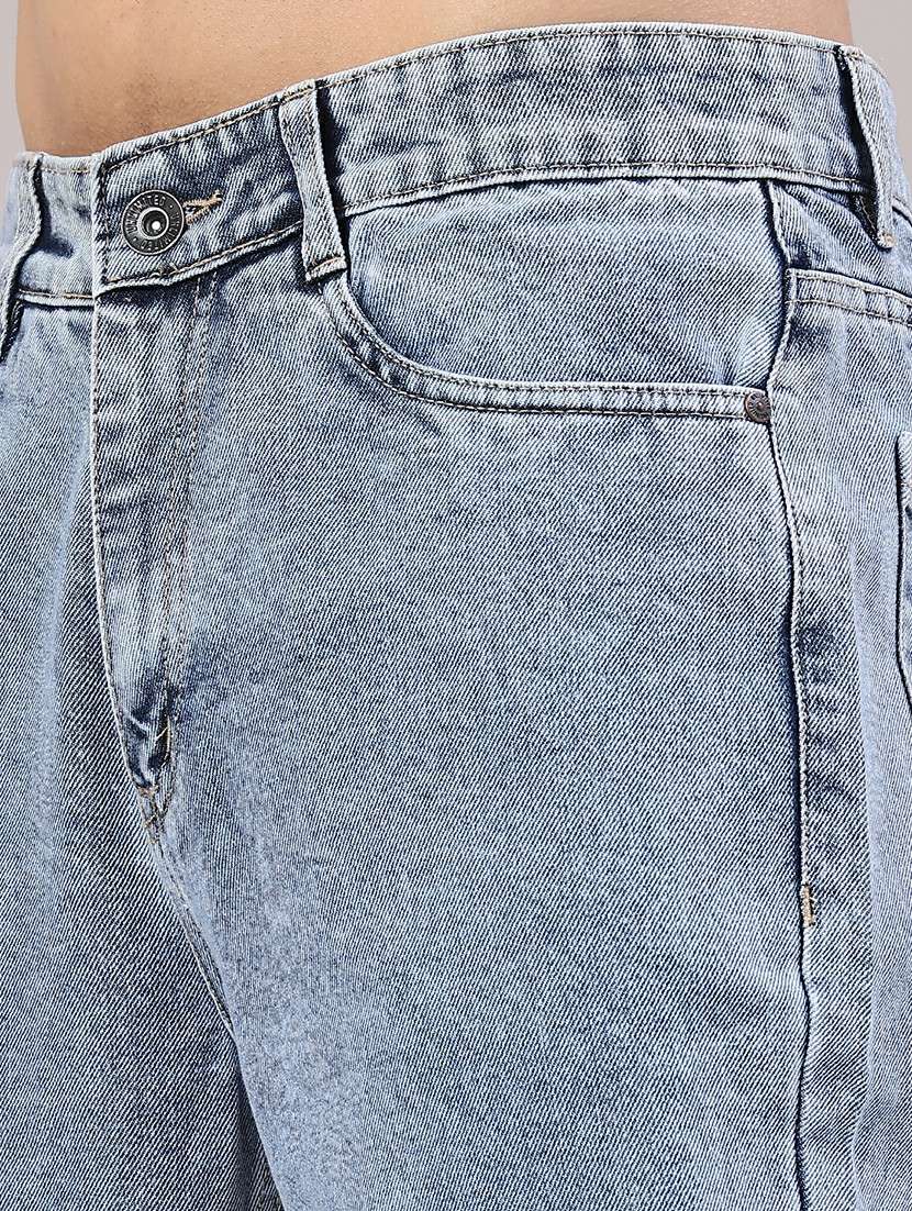 men plain mid rise full length straight jeans - 22160641 -  Standard Image - 5