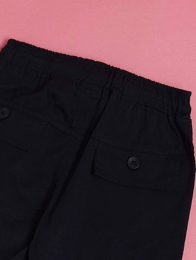 boys solid mid rise cargo - 22160828 -  Standard Image - 3