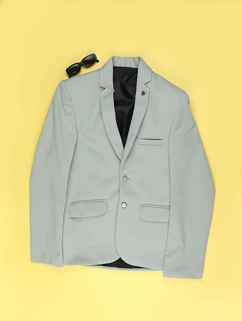 boys solid long sleeve blazer
