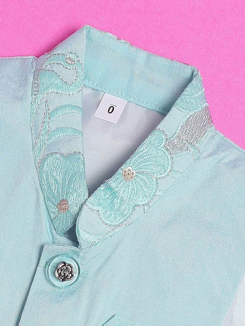 boys embroidered kurta and pyjama set with jacket - 22160952 -  Standard Image - 5