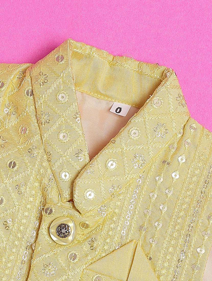 boys embroidered kurta and pyjama set with jacket - 22160953 -  Standard Image - 5