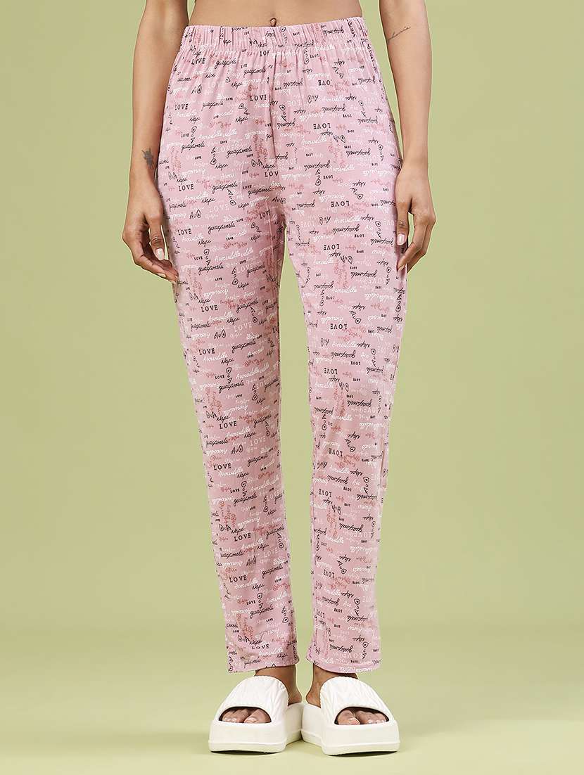 women printed mid rise pajama