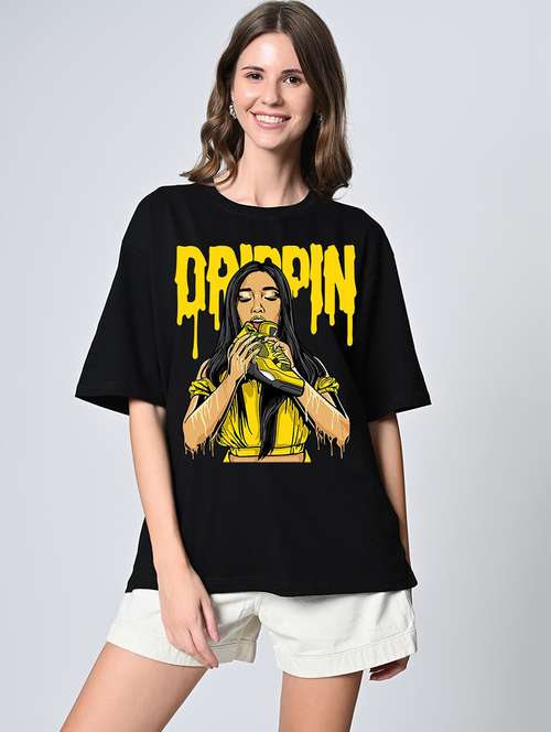 women printed short sleeve oversized t-shirt - 22161016 -  Standard Image - 0