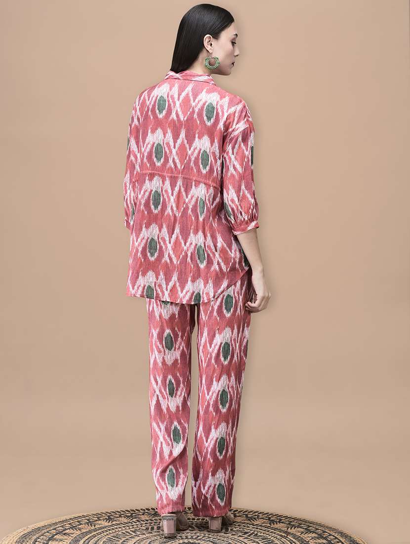 women three quarter sleeve regular fit ethnic co-ord set - 22161027 -  Standard Image - 3