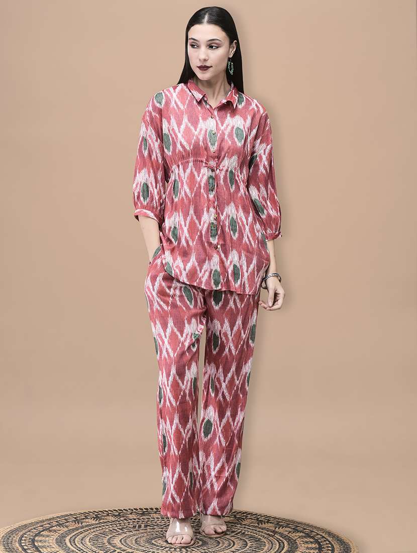 women three quarter sleeve regular fit ethnic co-ord set - 22161027 -  Standard Image - 5