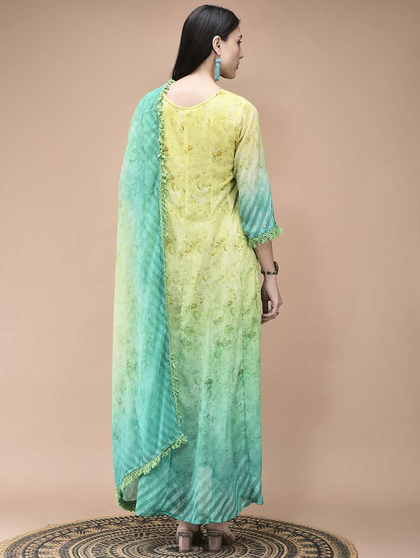 women floral printed three quarter sleeve kurta dupatta set - 22161036 -  Standard Image - 3