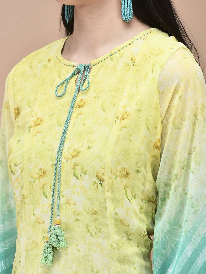 women floral printed three quarter sleeve kurta dupatta set - 22161036 -  Standard Image - 5