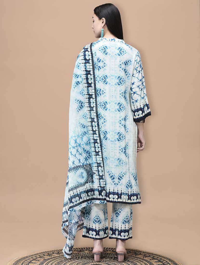 women printed three quarter sleeve kurta pant with dupatta set - 22161066 -  Standard Image - 3