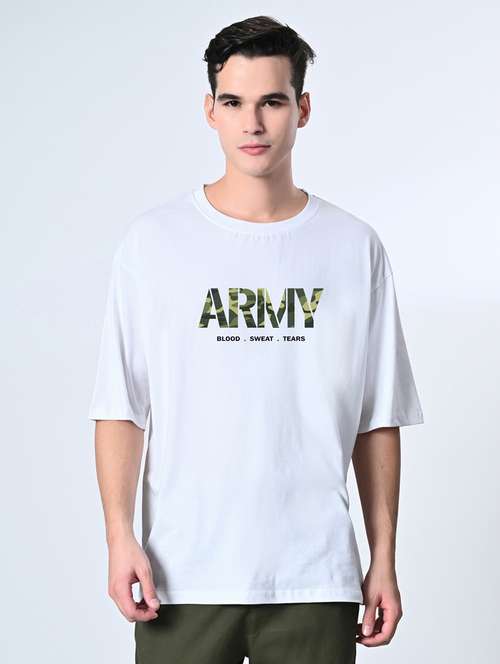 men chest print short sleeve oversized t-shirt - 22161096 -  Standard Image - 0