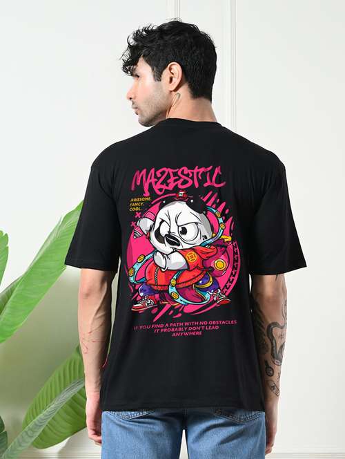 men front & back print short sleeve loose fit t-shirt - 22161116 -  Standard Image - 0