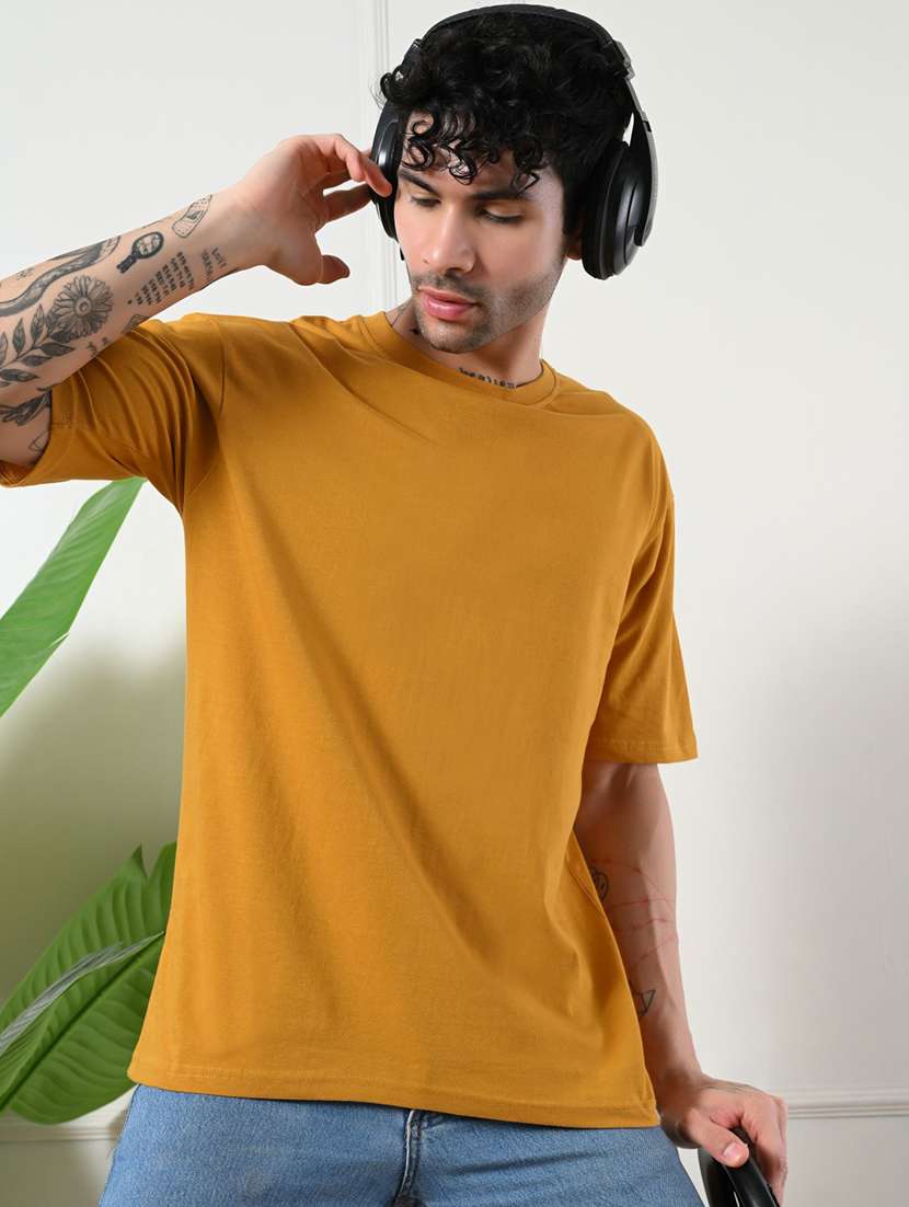 men solid short sleeve regular fit t-shirt