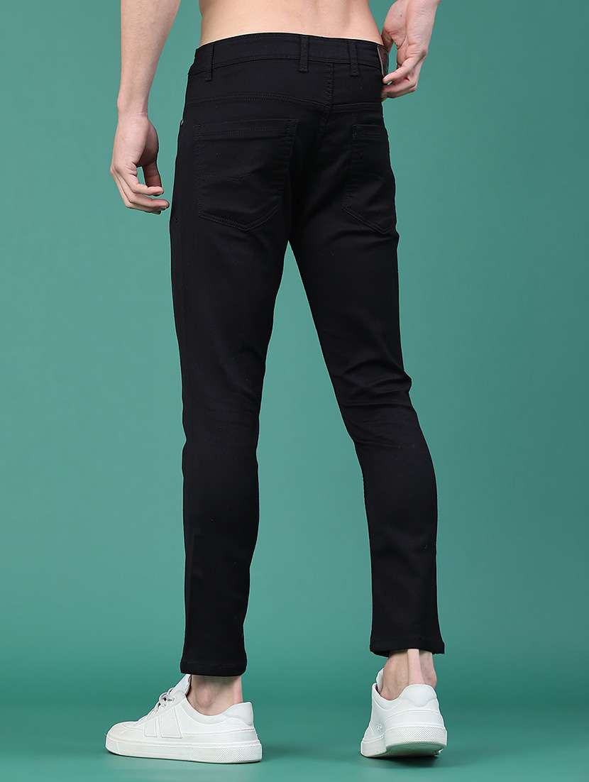 men plain mid rise ankle length slim fit jeans - 22161154 -  Standard Image - 3