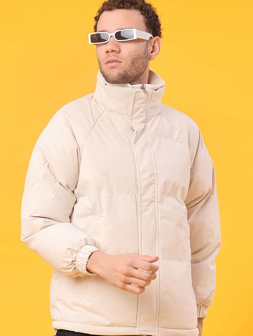 men solid long sleeve bomber jacket