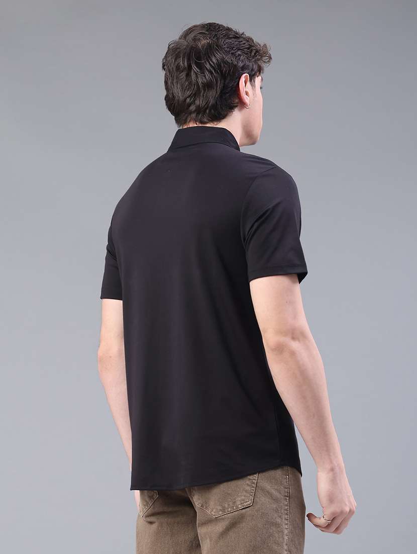 men solid short sleeve regular fit casual shirt - 22161443 -  Standard Image - 3