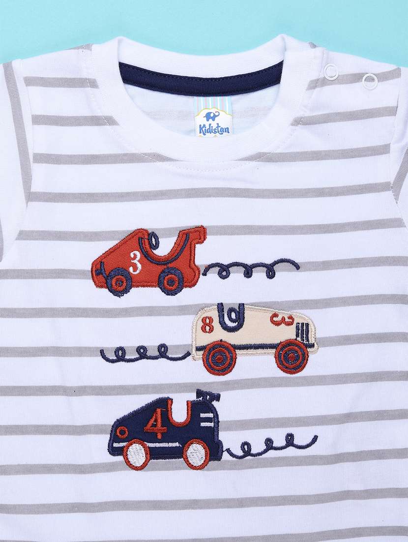 kids navy blue cotton combo infant twin set - 22161475 -  Standard Image - 3