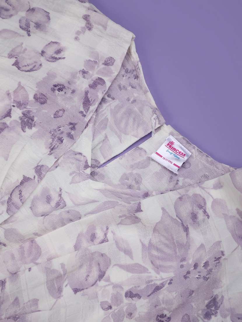 girls floral prinr short sleeve fit & flare dress - 22161536 -  Standard Image - 3