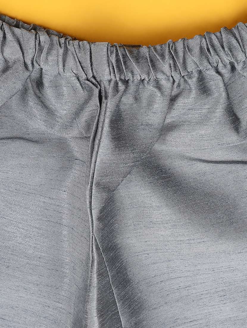 boys solid with work mandarin neck kurta set - 22161540 -  Standard Image - 5