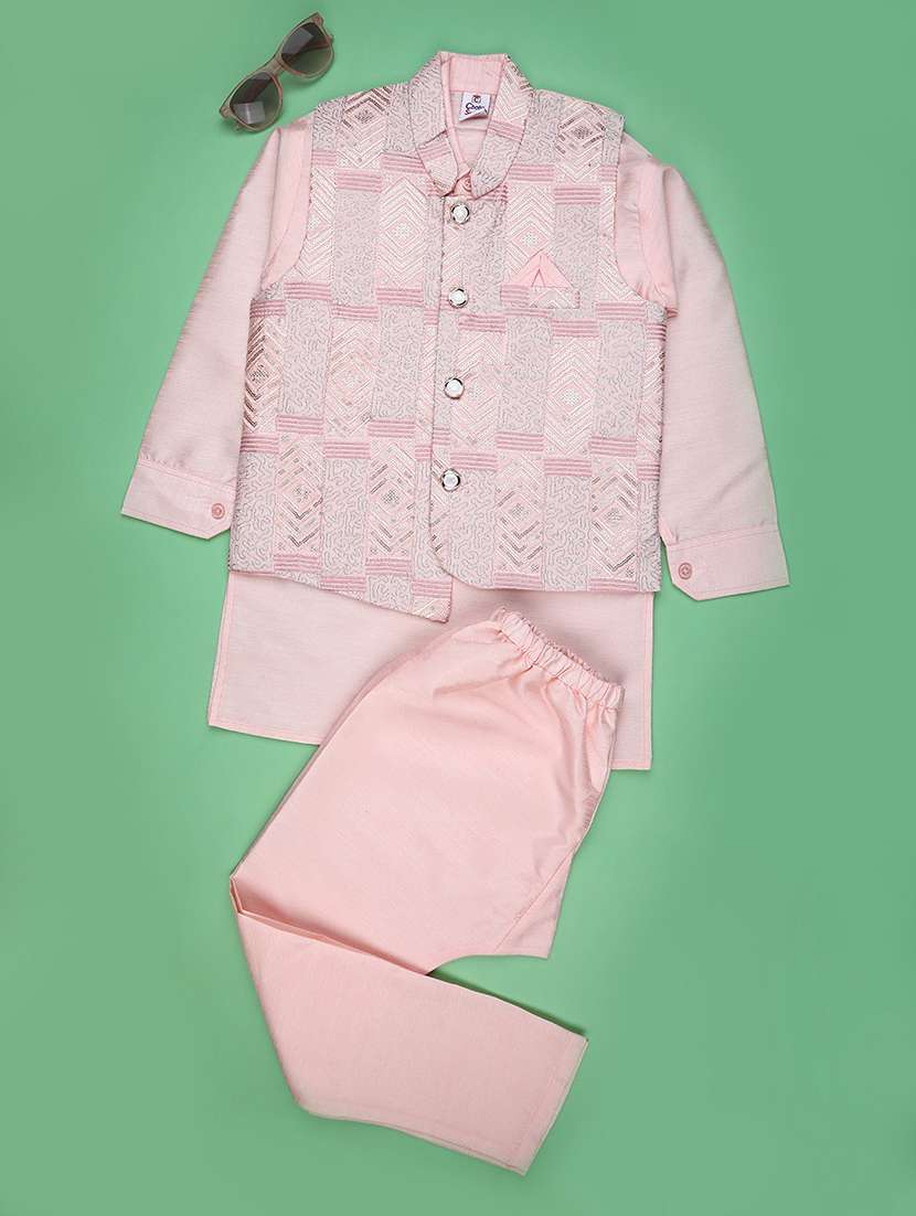 boys printed long sleeve sherwani