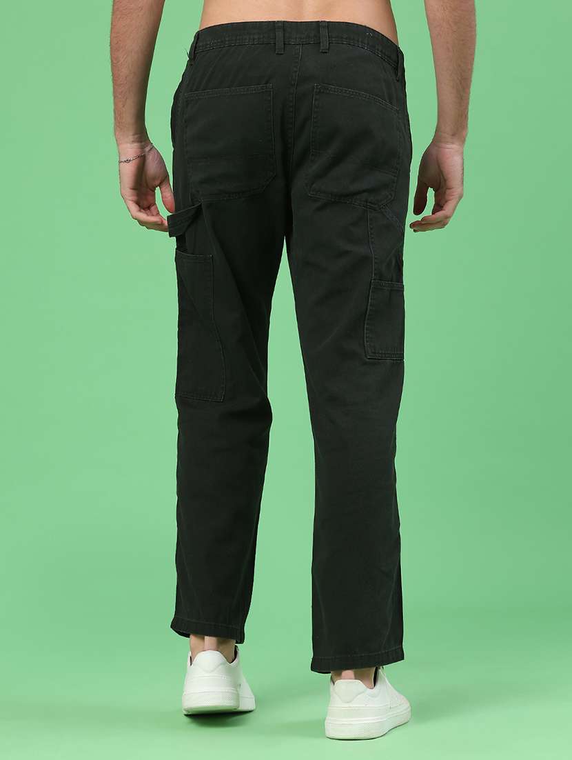 men solid mid rise regular fit cargo  - 22161554 -  Standard Image - 3