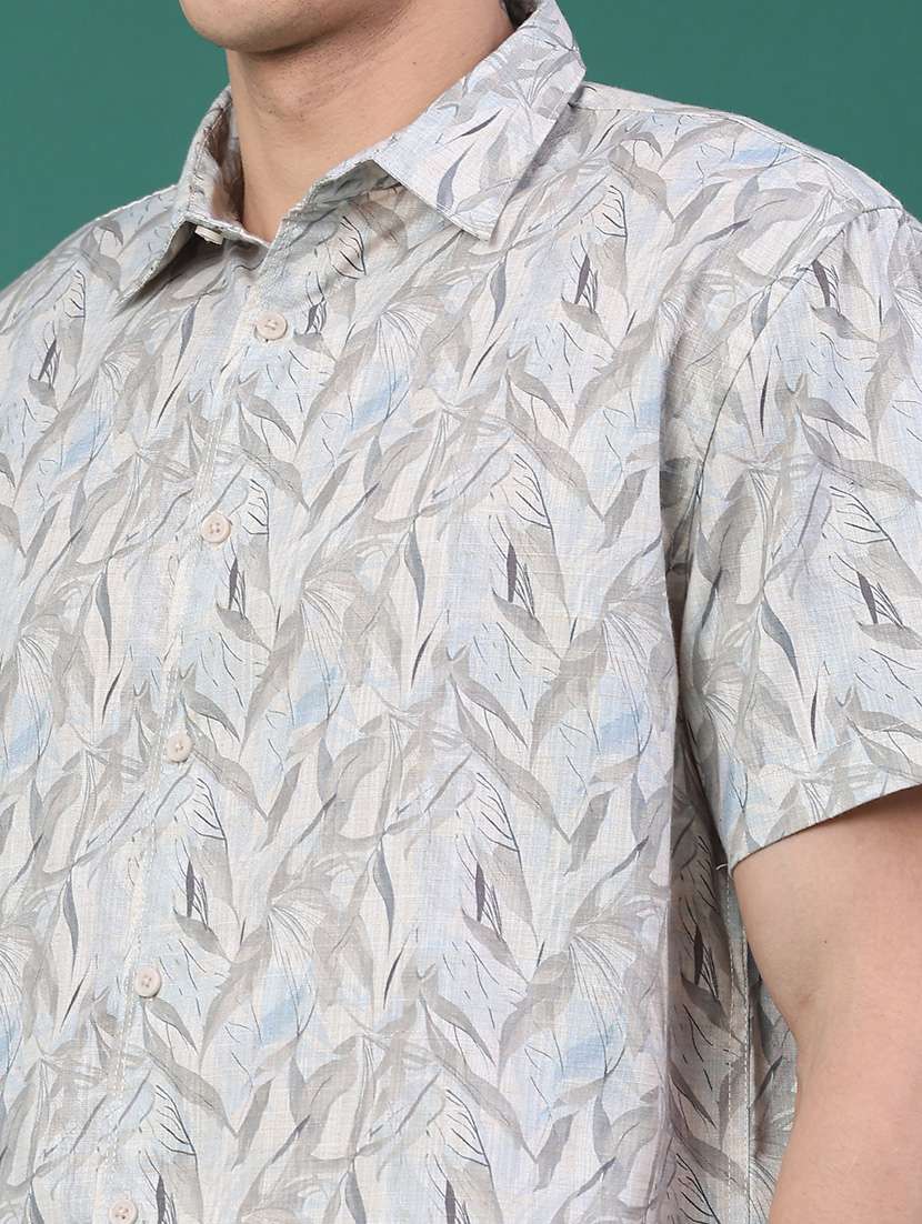 men printed short sleeve regular fit casual shirt - 22161599 -  Standard Image - 5