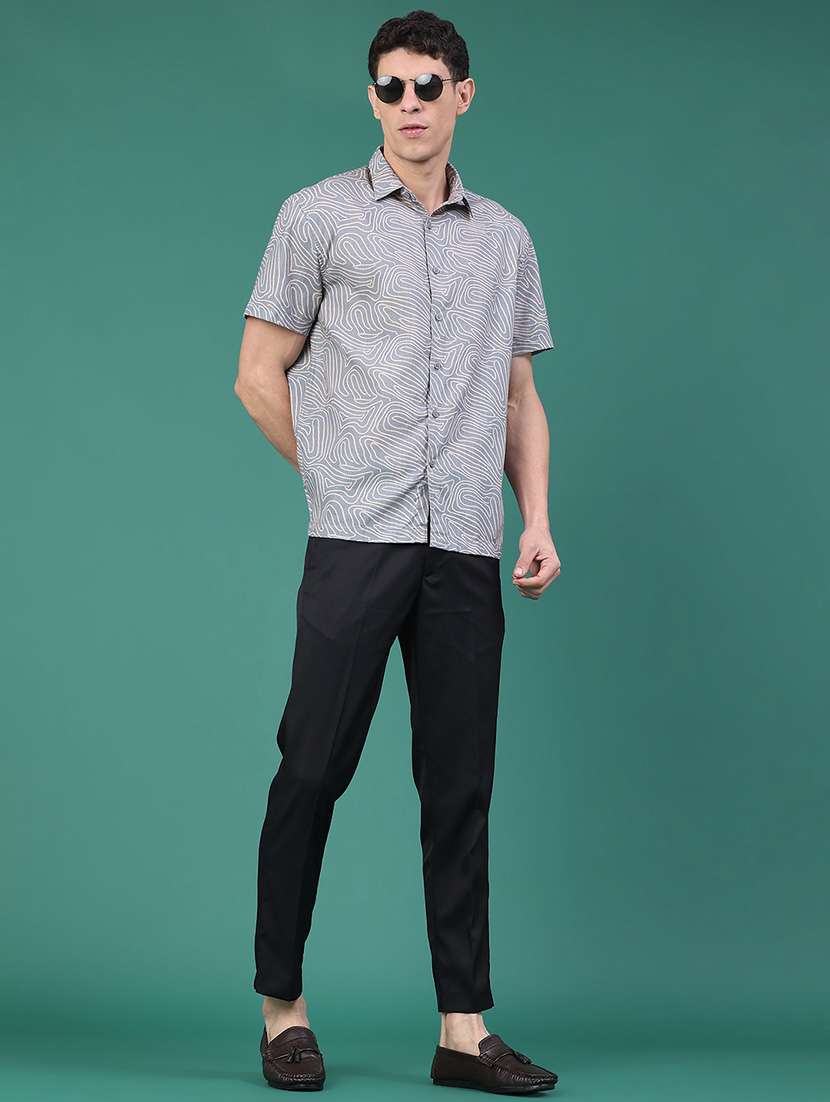 men printed short sleeve regular fit casual shirt - 22161600 -  Standard Image - 5