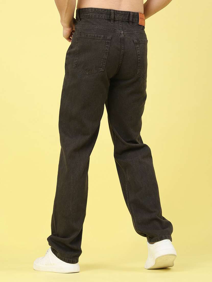 men plain mid rise full length straight jeans - 22161610 -  Standard Image - 3