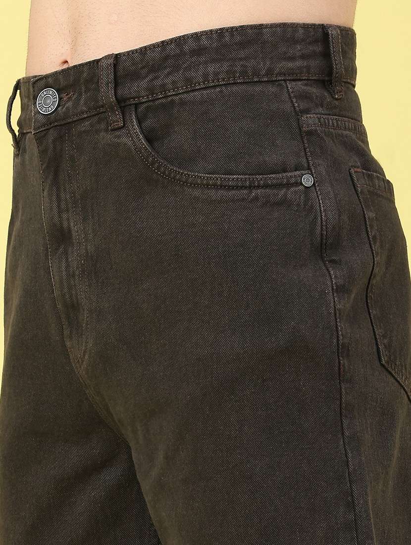 men plain mid rise full length straight jeans - 22161610 -  Standard Image - 5