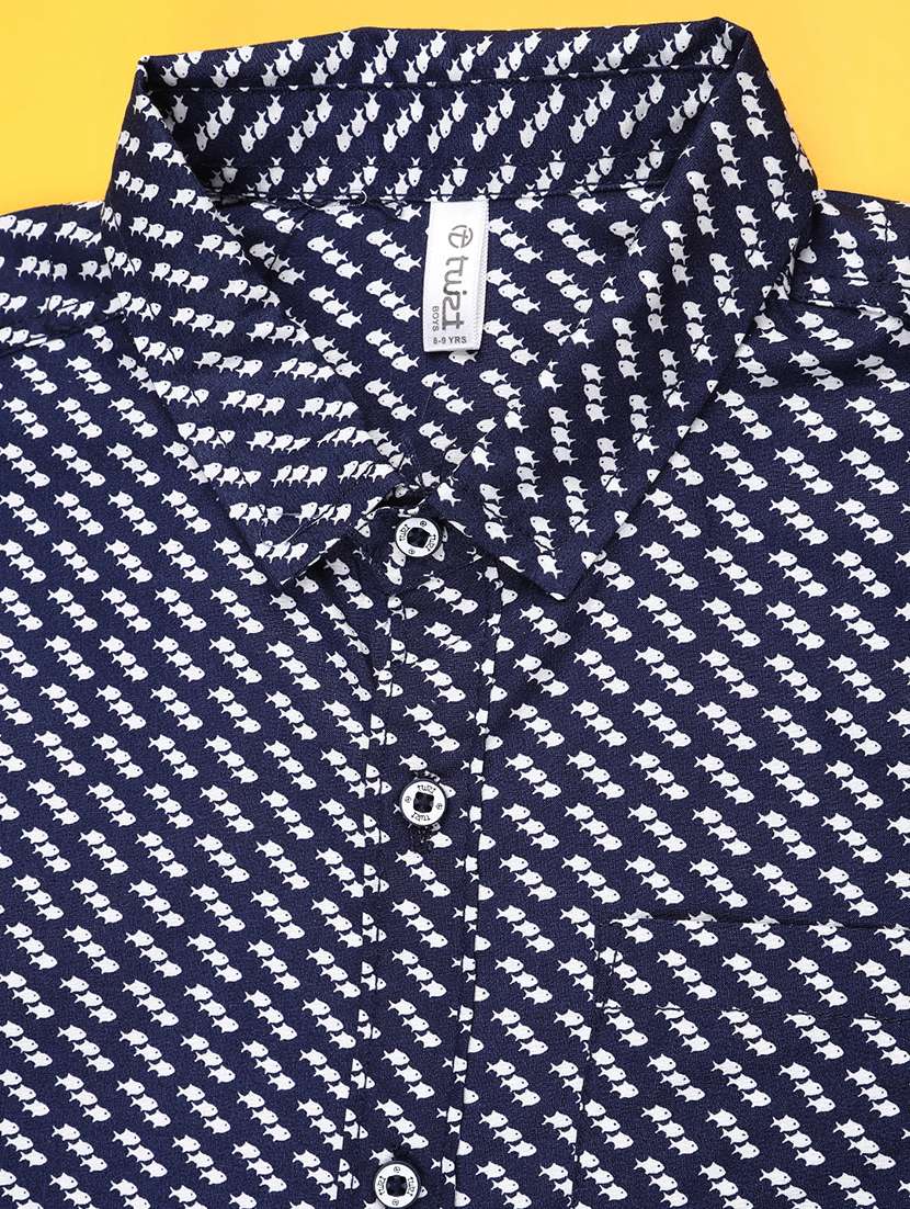 boys printed collared short sleeve shirt - 22161635 -  Standard Image - 3