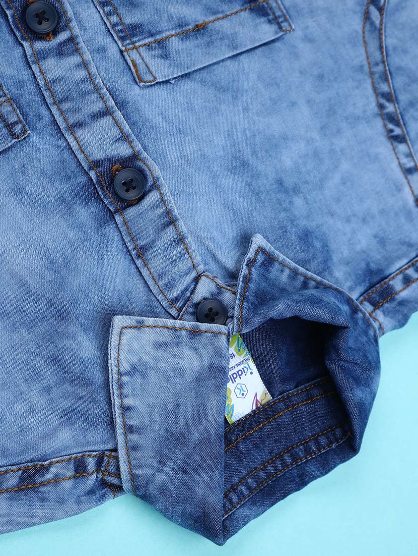 boys solid collared short sleeve shirt - 22161653 -  Standard Image - 3