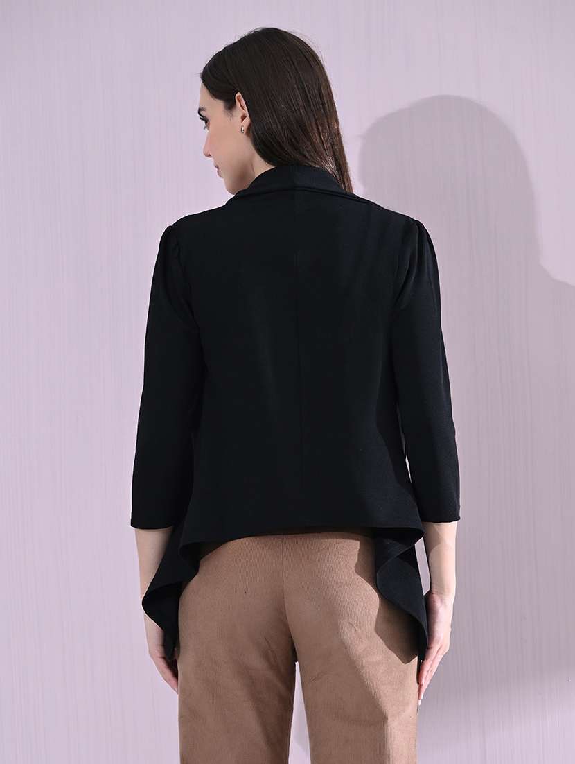 women solid puff sleeve single breasted blazer - 22161753 -  Standard Image - 3