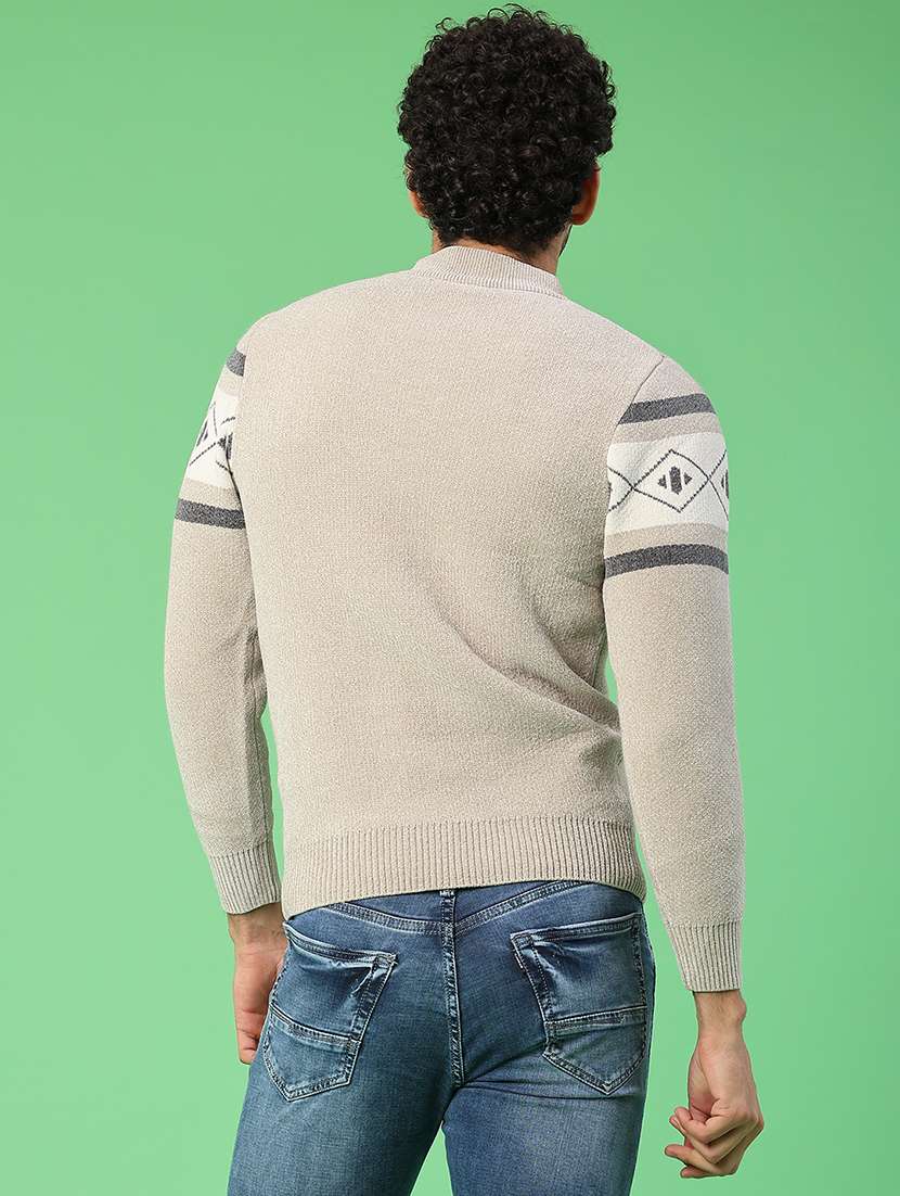 men self design long sleeve regular fit pullover  - 22161817 -  Standard Image - 3