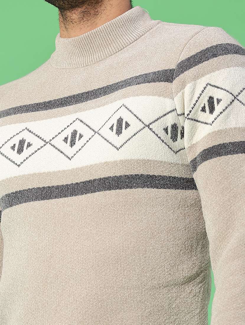 men self design long sleeve regular fit pullover  - 22161817 -  Standard Image - 5