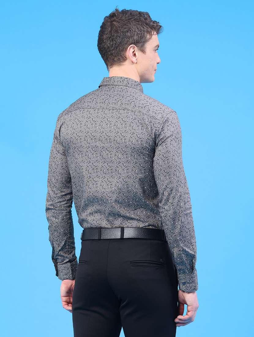 men printed collared long sleeve formal shirt - 22161899 -  Standard Image - 3
