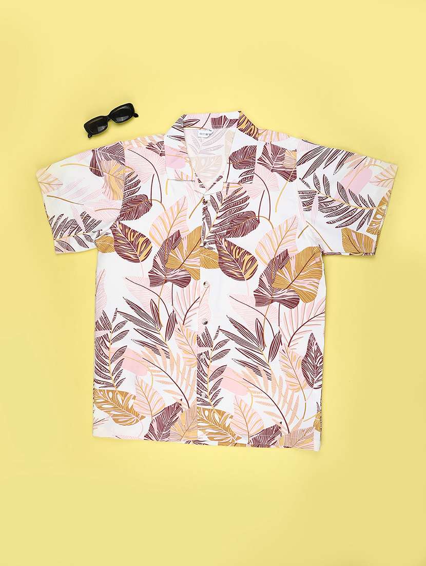 boys printed collared short sleeve shirt
