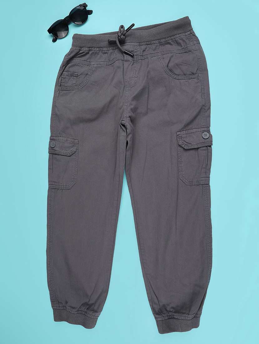 boys solid mid rise cargo