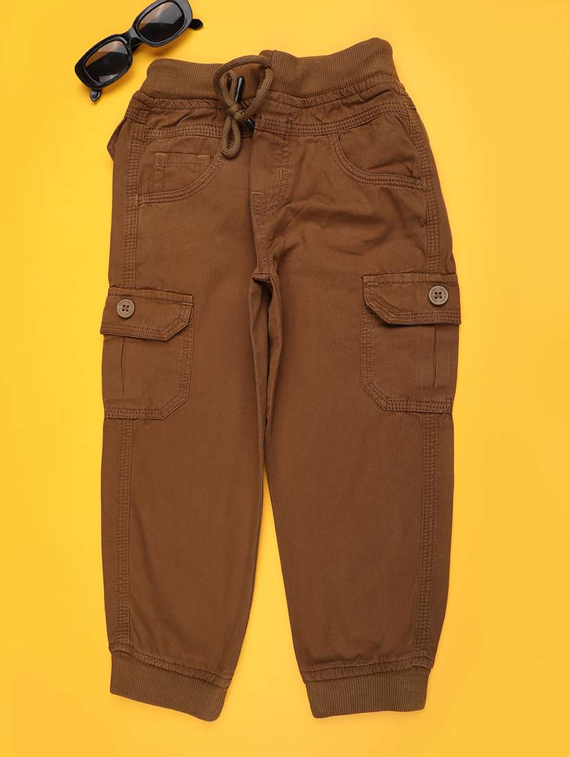boys solid mid rise cargo