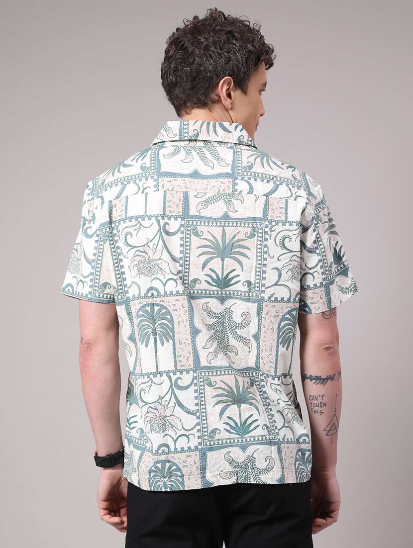 men printed short sleeve casual shirt - 22162027 -  Standard Image - 3