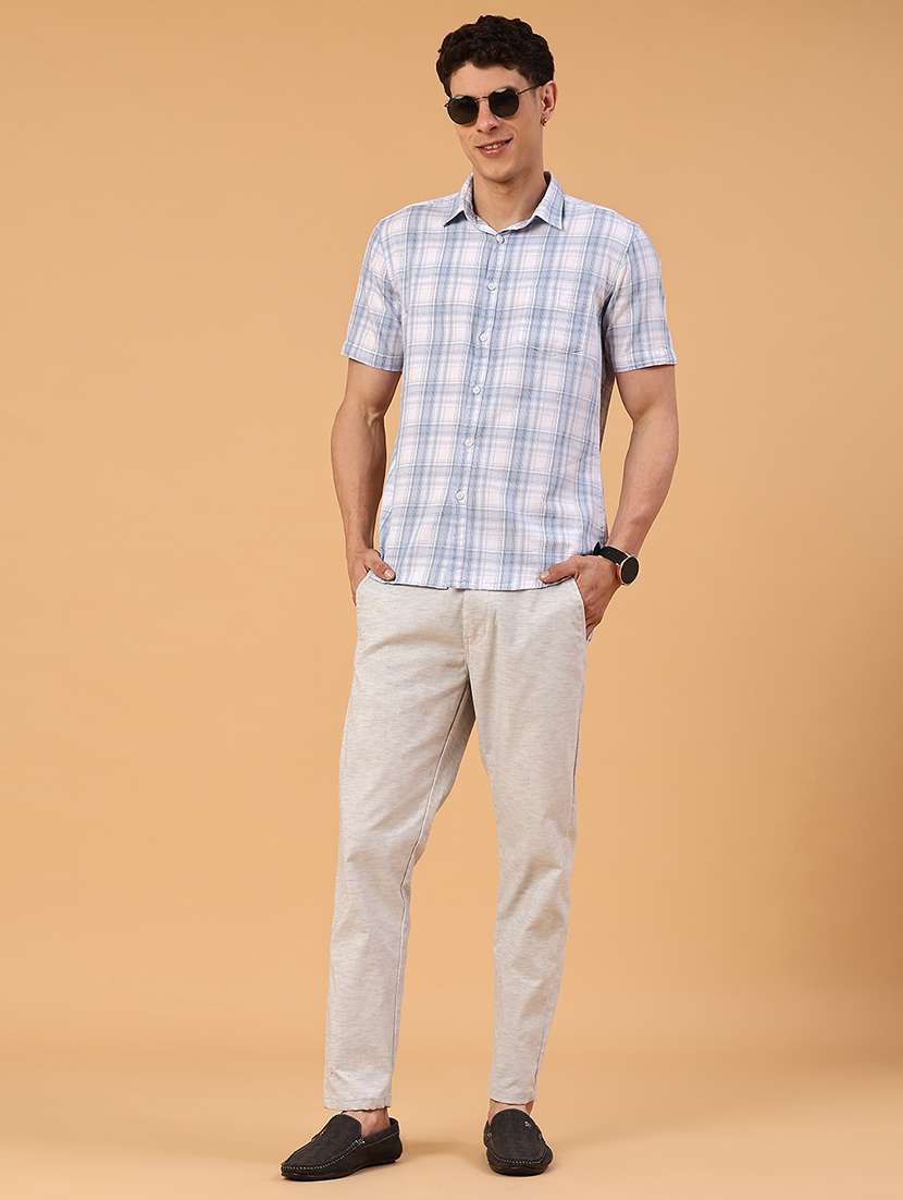men self design mid rise chinos casual trouser - 22162030 -  Standard Image - 5