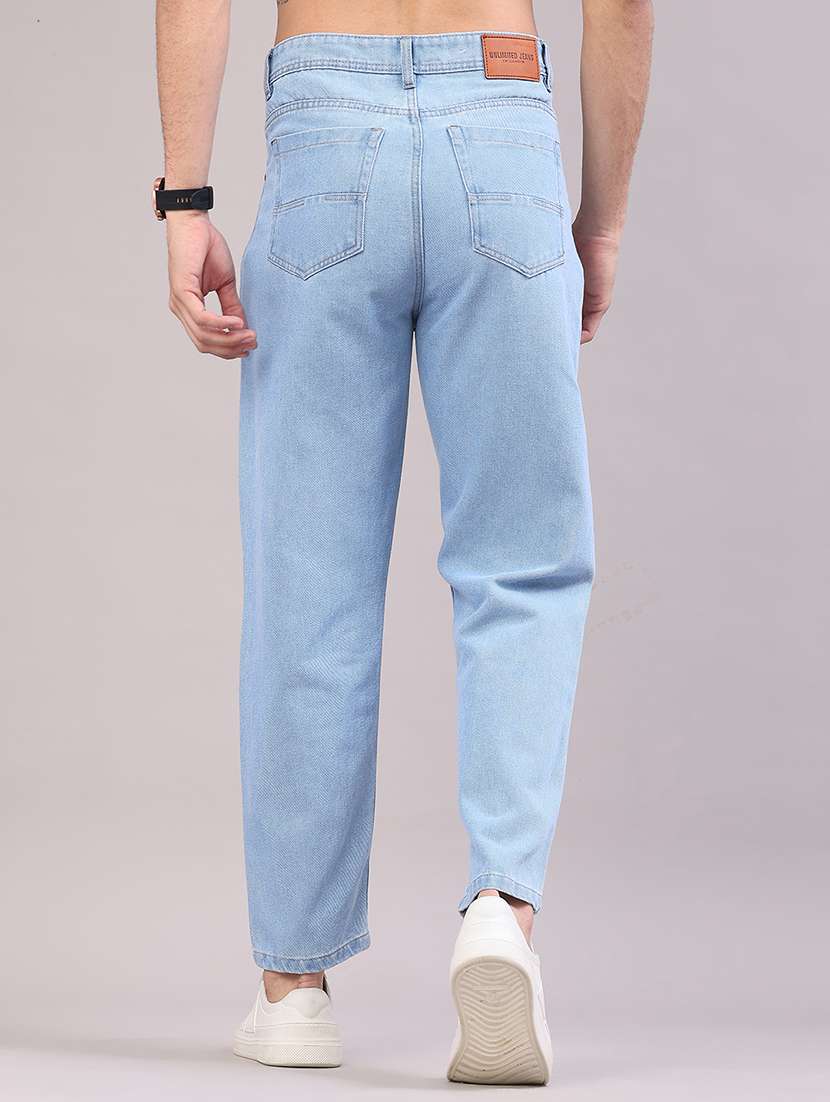 men plain mid rise full length straight jeans - 22162045 -  Standard Image - 3