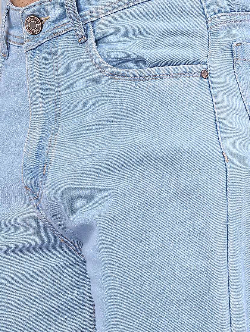 men plain mid rise full length straight jeans - 22162045 -  Standard Image - 5