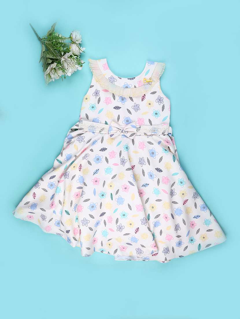 girls floral print sleeveless frock 