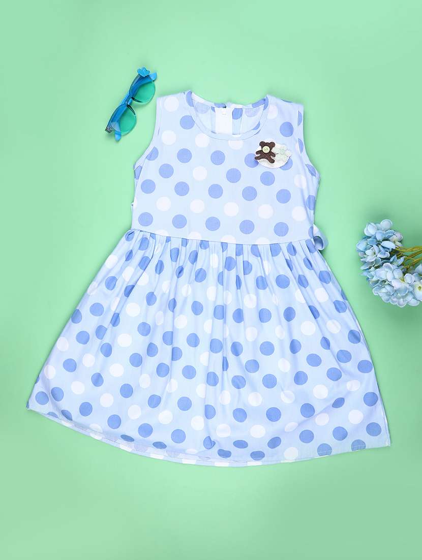 girls polka dots sleeveless frock