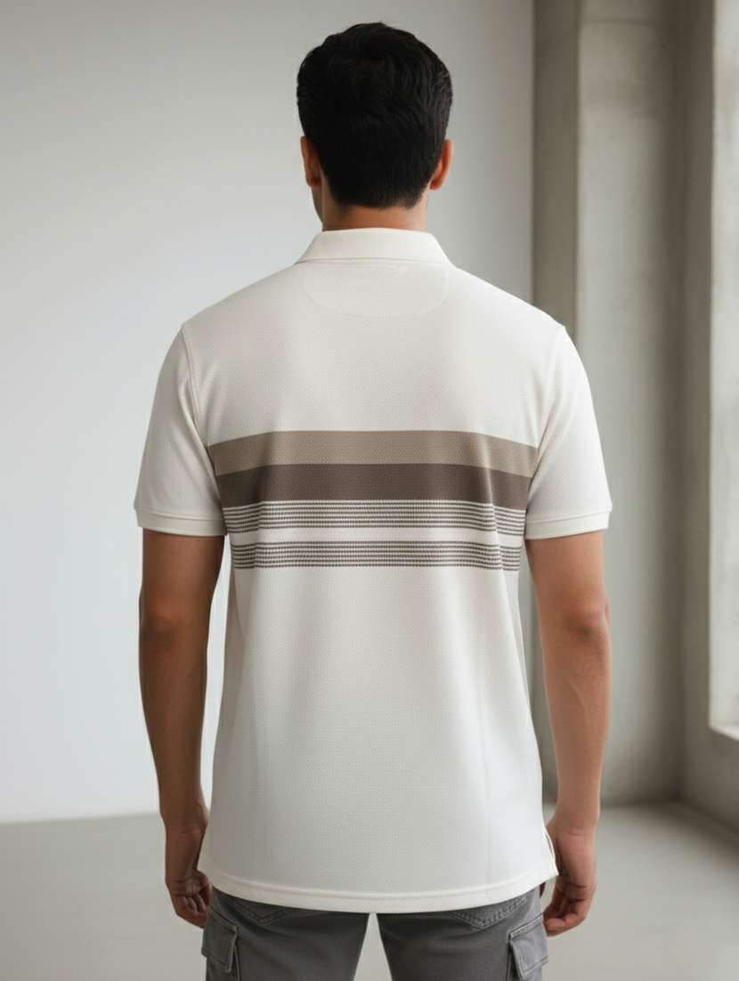 men striped short sleeve regular fit polo t-shirt - 22162078 -  Standard Image - 3