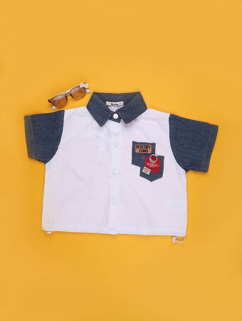 girls color blocked short sleeve shirt top