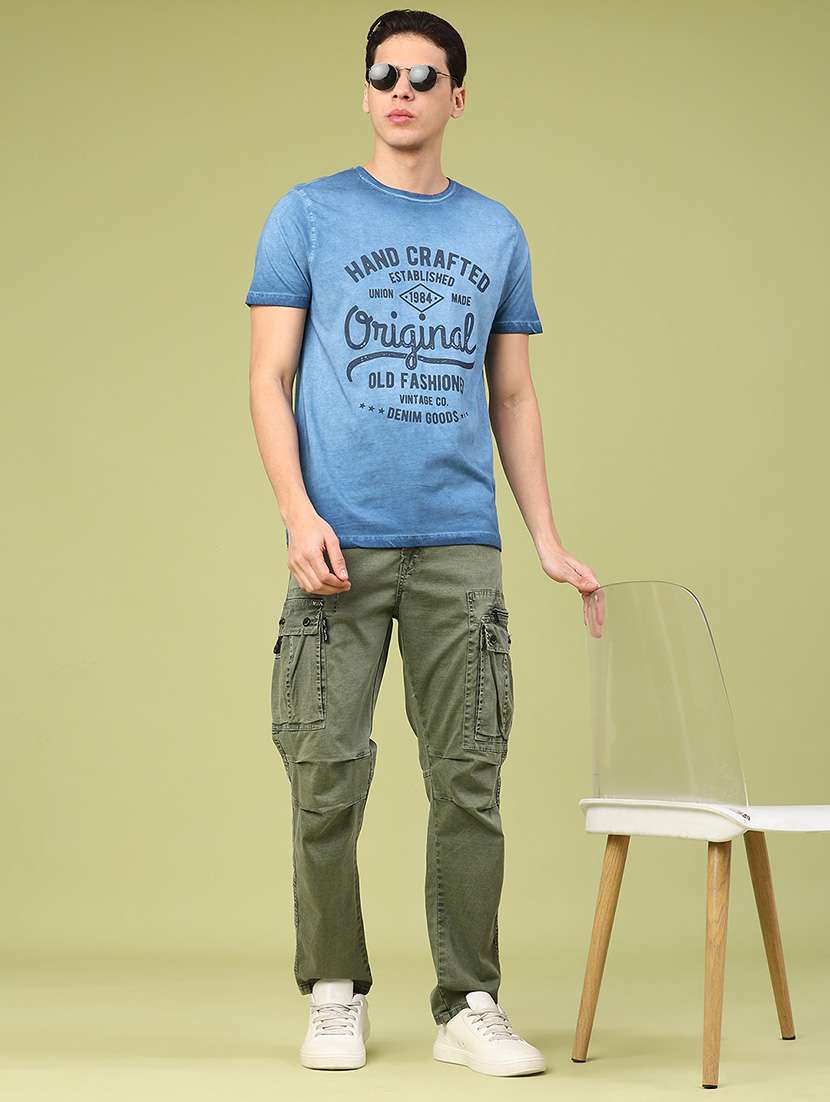 Men Typographic Short Sleeve Regular Fit T-shirt - 22162102 -  Standard Image - 3