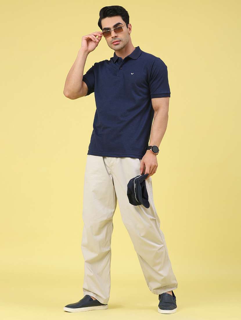 men solid mid rise regular fit casual trouser - 22162136 -  Standard Image - 5