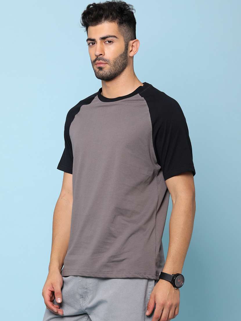 men color block raglan sleeve regular fit t-shirt