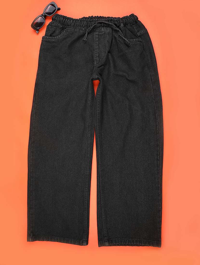 girls solid mid rise straight jean