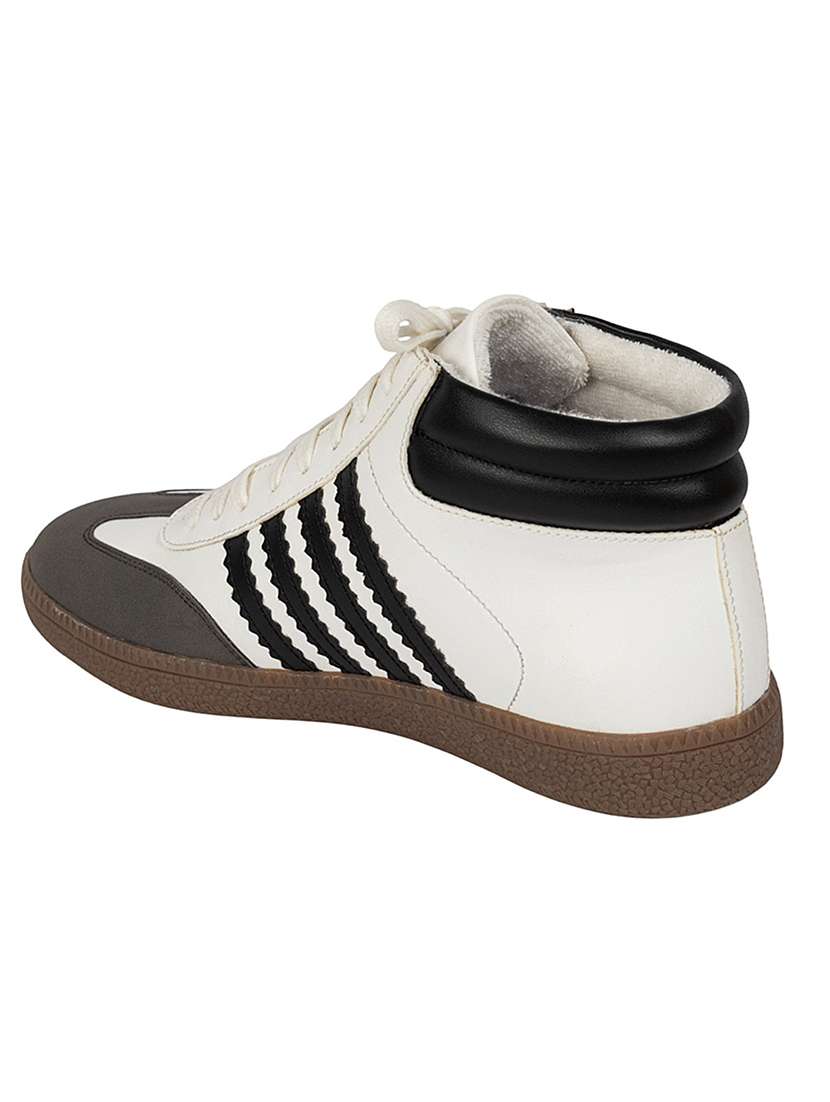 men solid high ankle lace-up sneaker - 22162238 -  Standard Image - 3