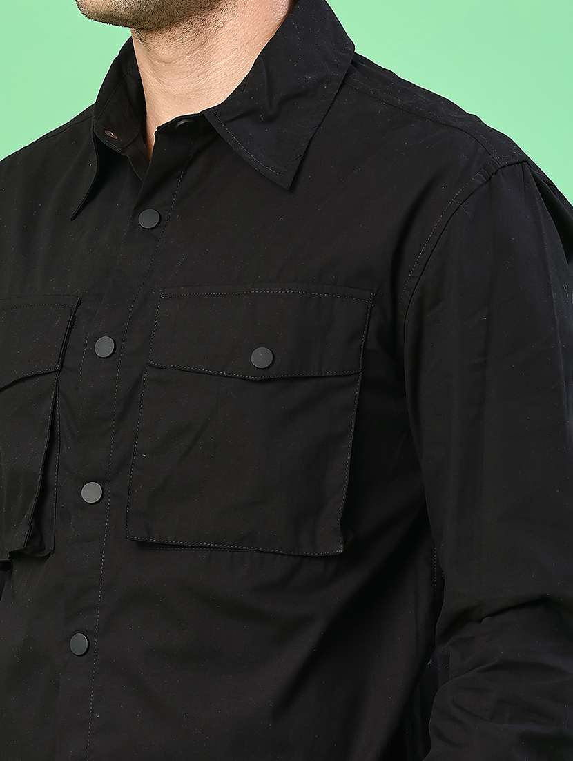men solid short sleeve regular fit casual shirt - 22162239 -  Standard Image - 5